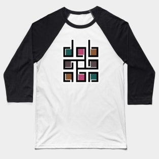 Square decorative color corporate identity sticker design element. QR code and digital tech logo sticker concept. Baseball T-Shirt
